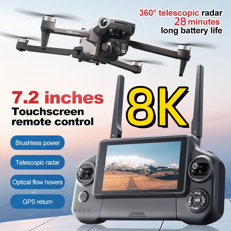 Drone Cinematic - 8K 3-assige Gimbal Brushless 7,2 inch