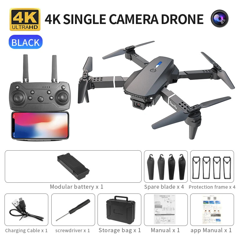 Drone Aerial Photography - E88 ProIntelligent Opvouwbare Drone Ondersteunt enkele/Dubbele