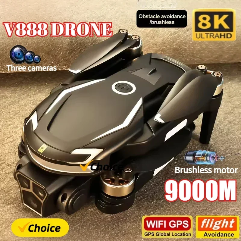 Drone Photogrammetry - Nieuwe V888 Drone 8K GPS Drievoudige