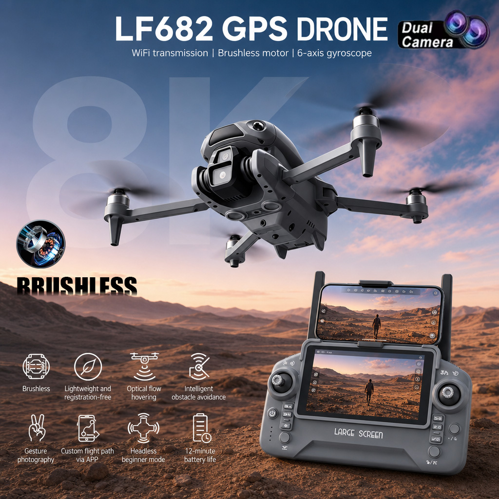 Drone Photogrammetry - Nieuwe LF682 Drone 8K Dubbele Camera